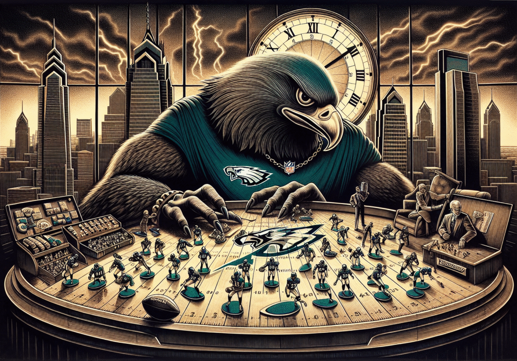 Philadelphia Eagles Eagle in a green jersey